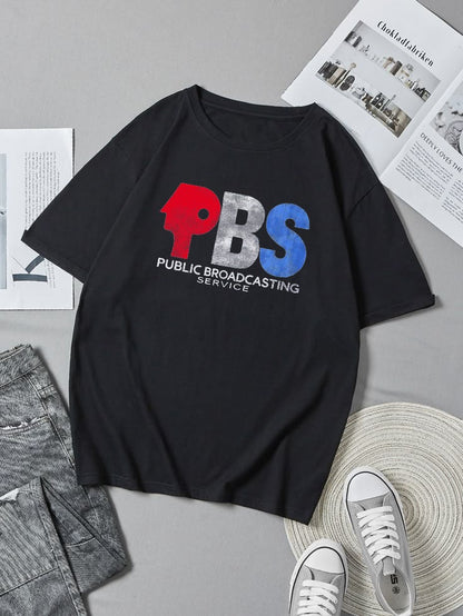 PBS Worn Letter T-Shirt