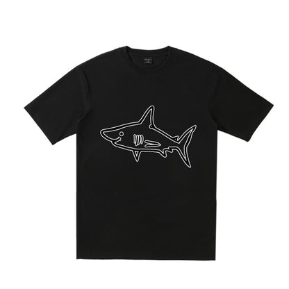 Graphic Tee Shark Print Casual Style 100% Cotton Unisex Daily Wear